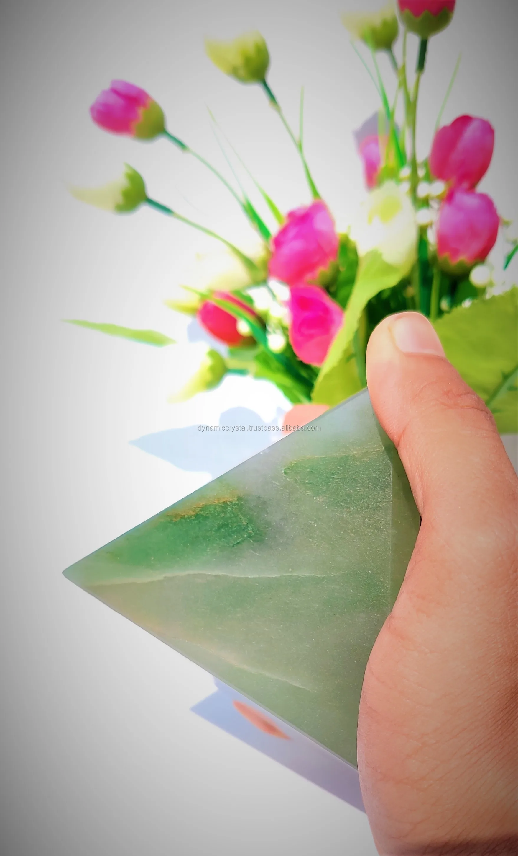 
Wholesale natural quartz crystal aventurine jade green pyramid wand to heal Green Aventurine Gemstone Pyramid Energy Generator 