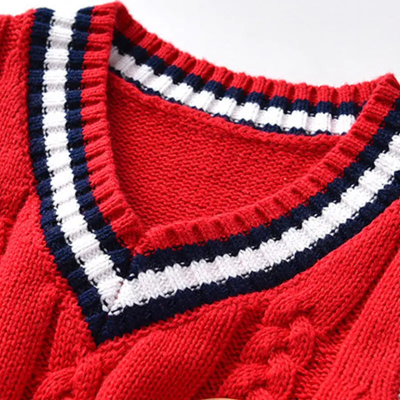 Wholesale College Style School Uniform Teen Boys Girls Fashionable Sleeveless Vest Pullover Sweater Breathable Regular Winter