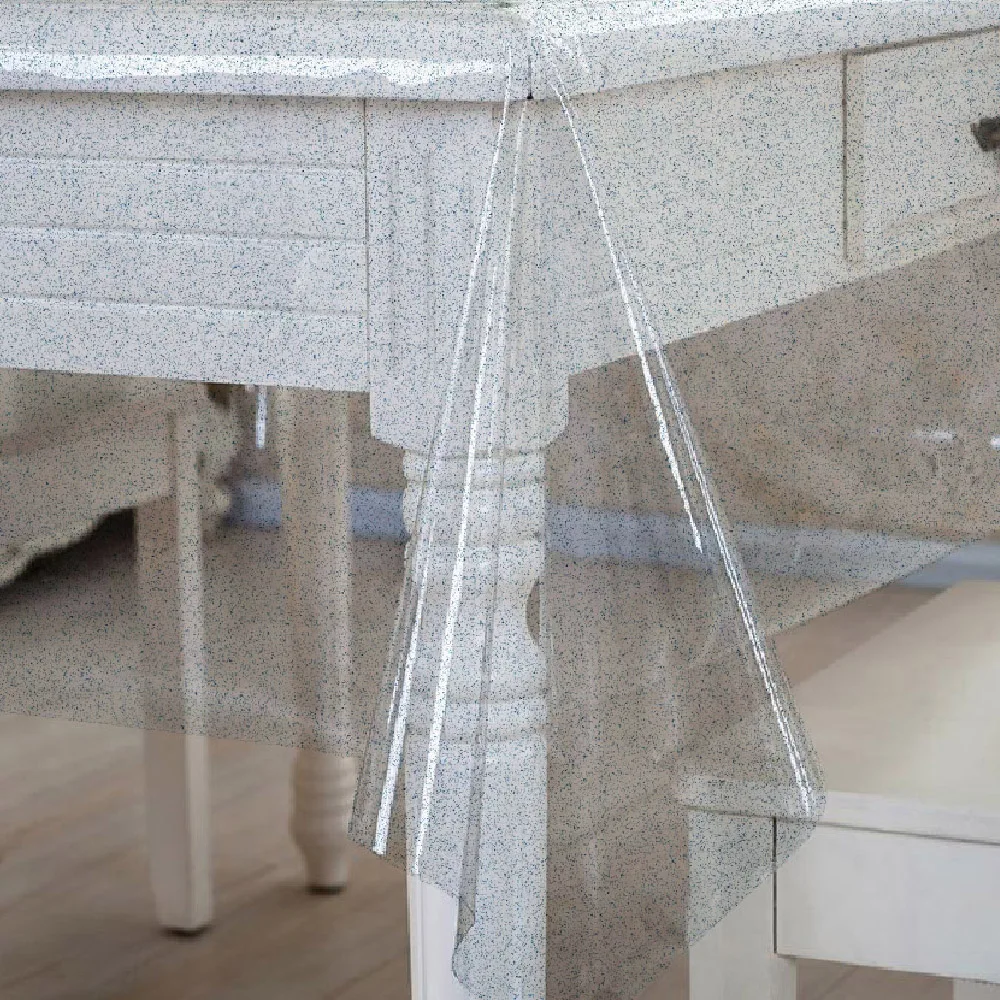 
Waterproof Transparent Glitter PVC Sheet Plastic Film Soft Tablecloth Roll Blue Glitter 