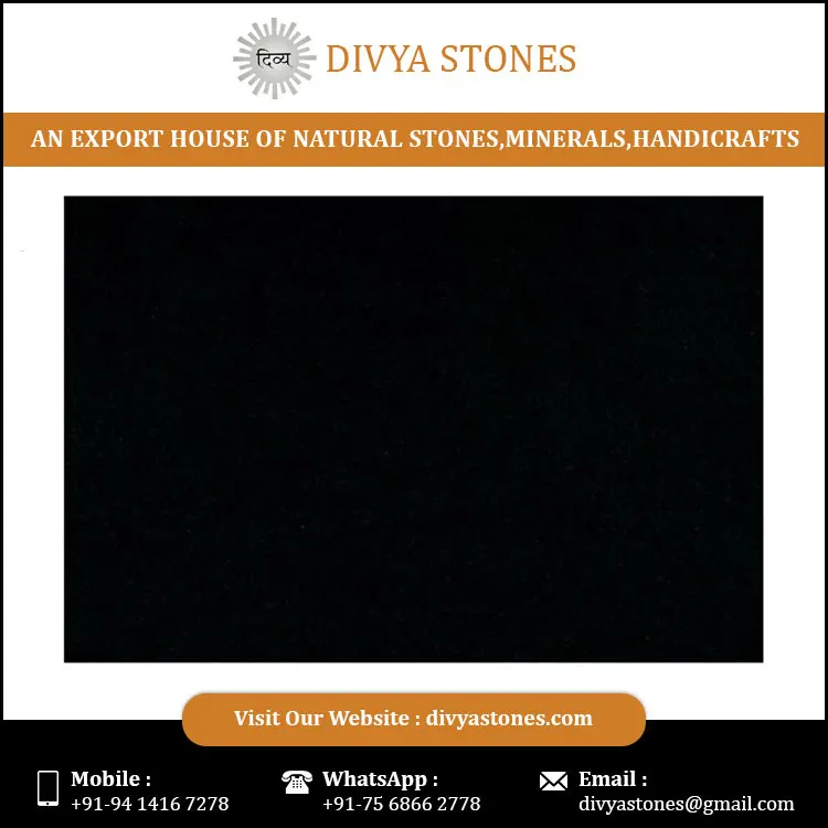  Высококачественный полированный гранитный камень абсолютного черного цвета от индийского поставщика