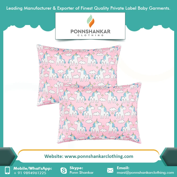 Newborn Baby Clothes Organic Cotton Baby Pillow Cover Supplier India