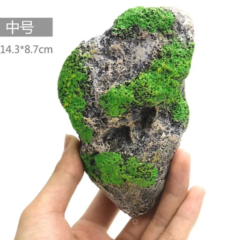 Aquarium Decoration Accessories Floating Rock Suspended Artificial Moss Stone Fish Tank Landscaping Aquascape Decor Ornaments