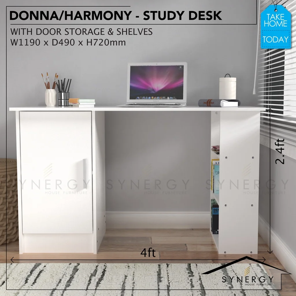 Fast shipping Ready Stock DONNA Series standard Study Desk - 6 Colours - 4 Feet - Meja Belajar 4 kaki