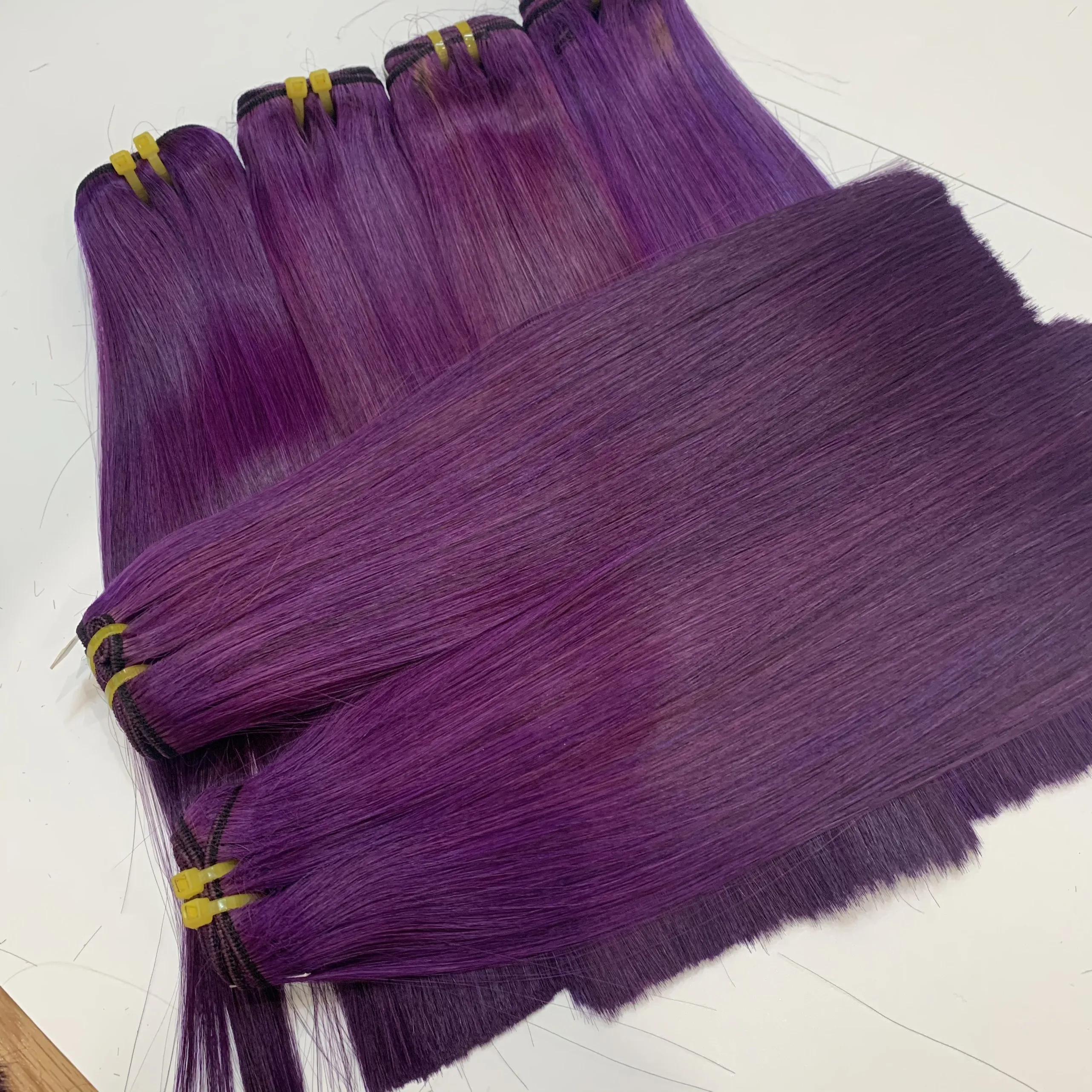 Plan color purle супер двойные человеческие волосы прямые 12 дюймов без tang nit лучшее качество 100% натуральные от Livihair Vietnam