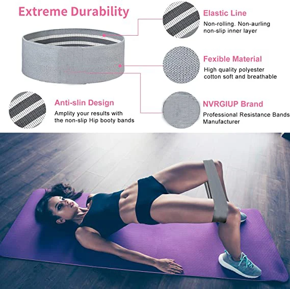 wholesale custom Training Fabric Booty Hip Circle bands Home Fitness Hip Circle Hip Resistance Band