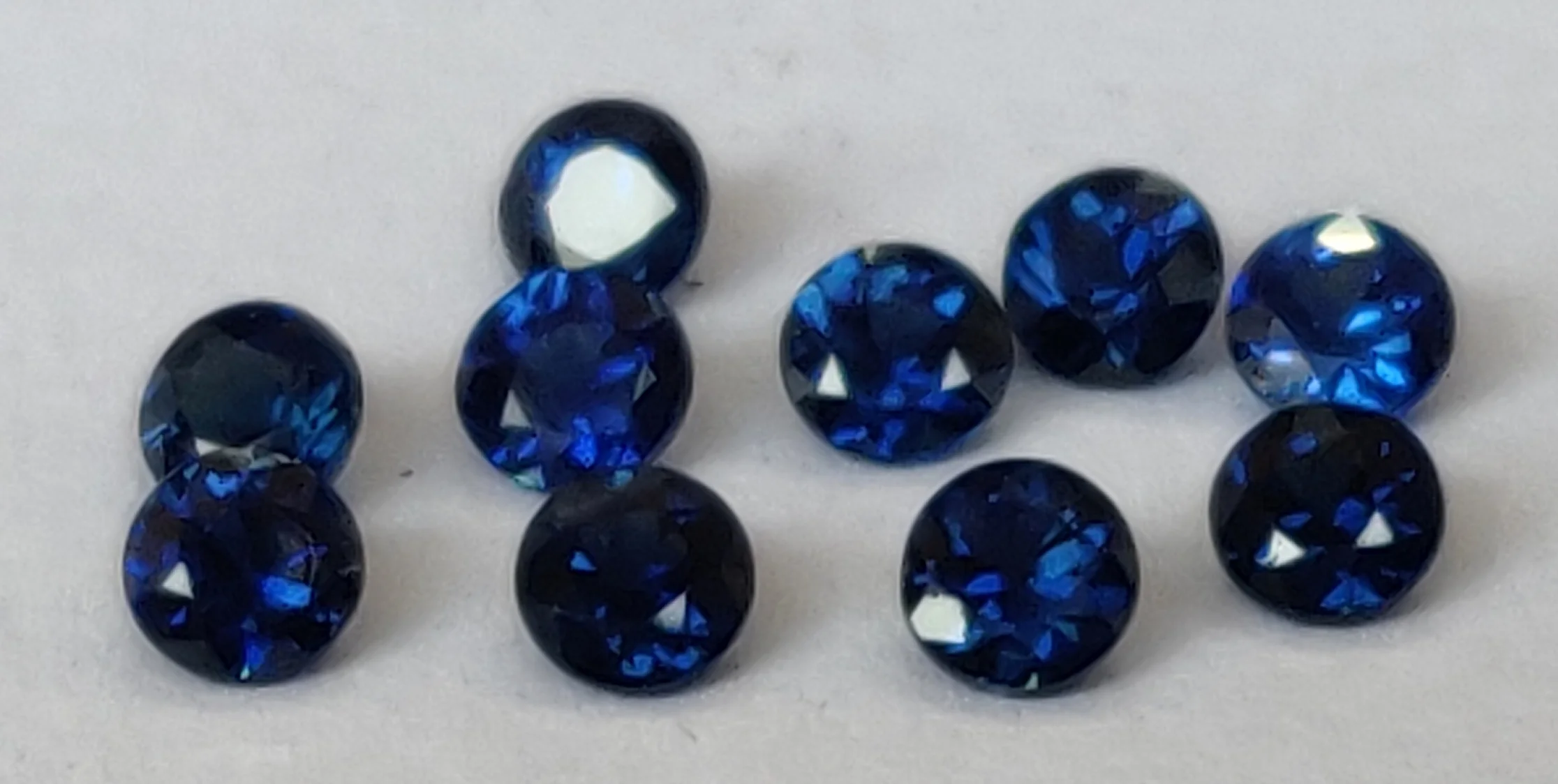 Natural Only Heated Blue Sapphire 1mm to 3mm Round Brilliant Faceted cut Superb Quality