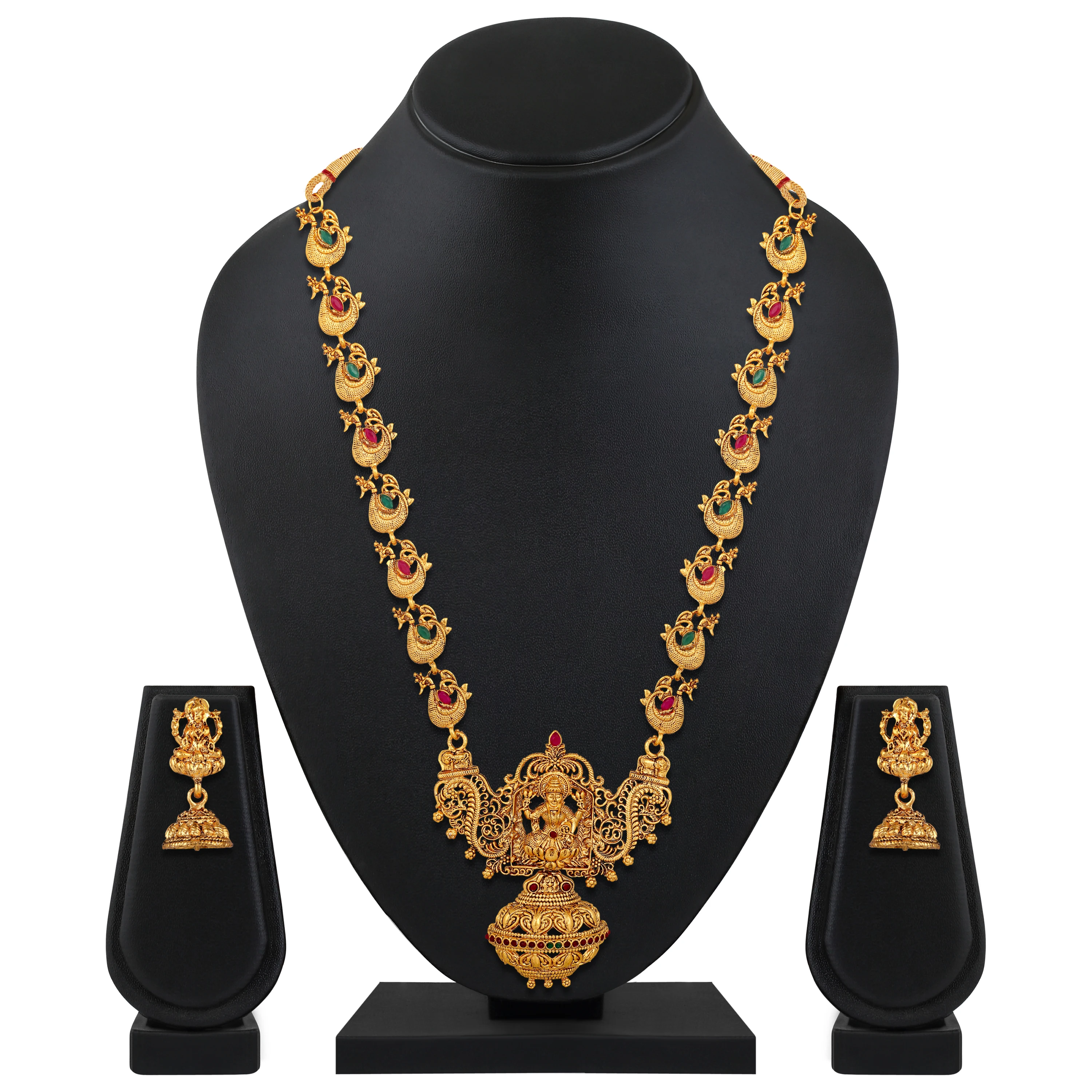 
Wholesale Indian Kundan Temple Jewellery Traditional Antique bridal wedding jewellery heavy gold plated jewelry sets 