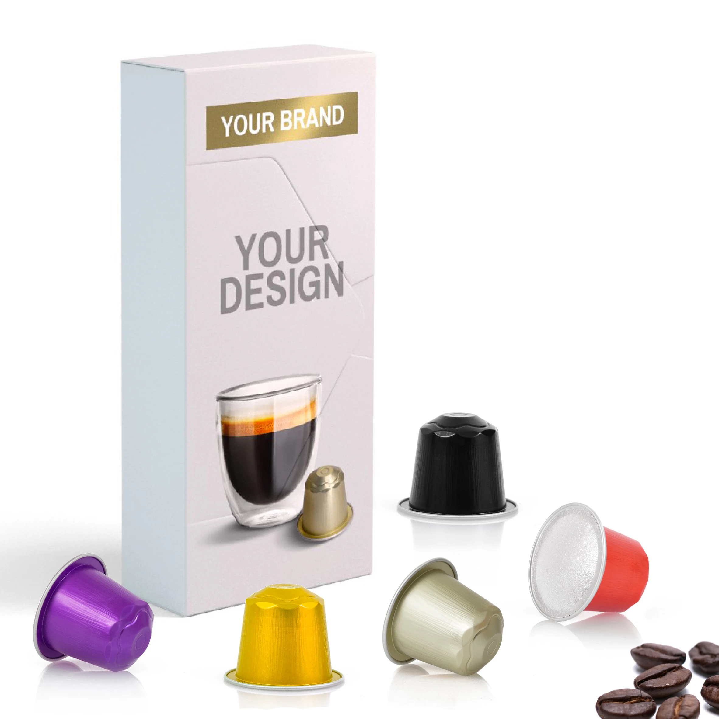 Top quality coffee 5% Arabica Nespresso compatible aluminium capsules box 11 capsules