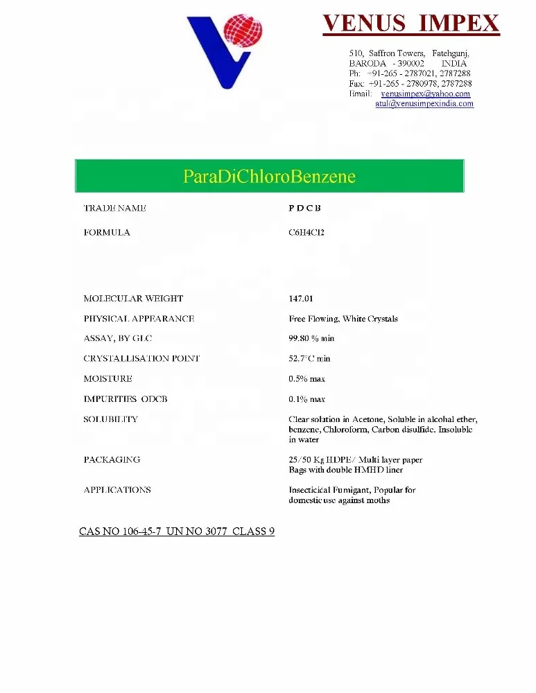 
ParaDiChloroBenzene Super White Flakes 