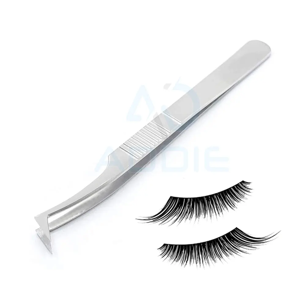 Легкие Серебристые объем загрузки Пинцет из нержавеющей стали со стразами сцепление для наращивания ресниц