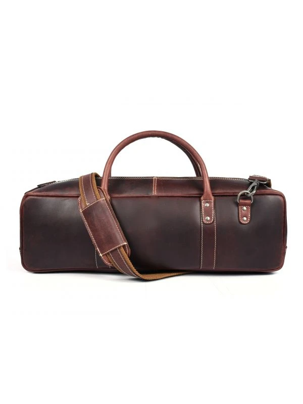 Orignal Leather Knife Roll & Bag Combo Walnut Brown 10 Stretchable Knife Pockets on one side and 4 Leather Grooves on the other