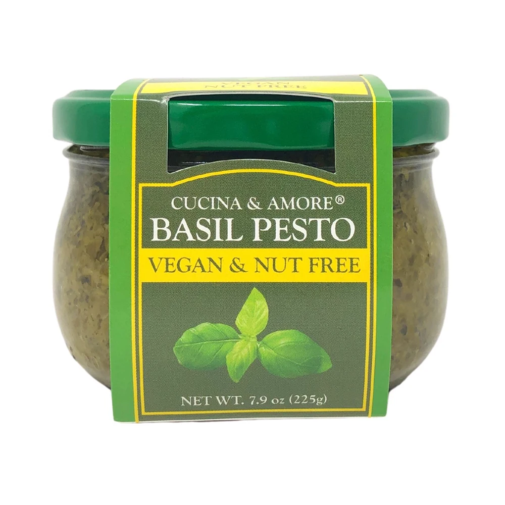 
Basil Pesto - Vegan & Nut Free Delicious Italian Sauce 200ml Bottle Sunflower Oil Parmesan Cheese Fresh Ingredients 