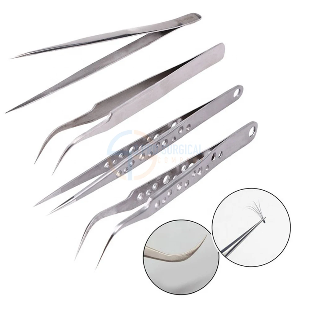3 Pro Eyelash tweezers extension Curved Russian volume lash extension tweezers volume eyelash tweezers False