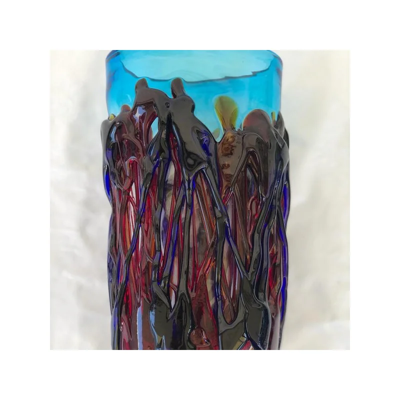 Made in Italy Top Quality Murano Glass Light Blue Oval Vase Made in Italy Hot Sale