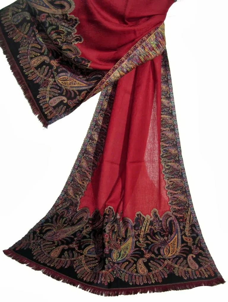 Paisley Kani Shawl Shawls and Scarves Manufacturer Amritsar Direct from Punjab Shawl Supplier Wool Women Winter Kani Jacquard