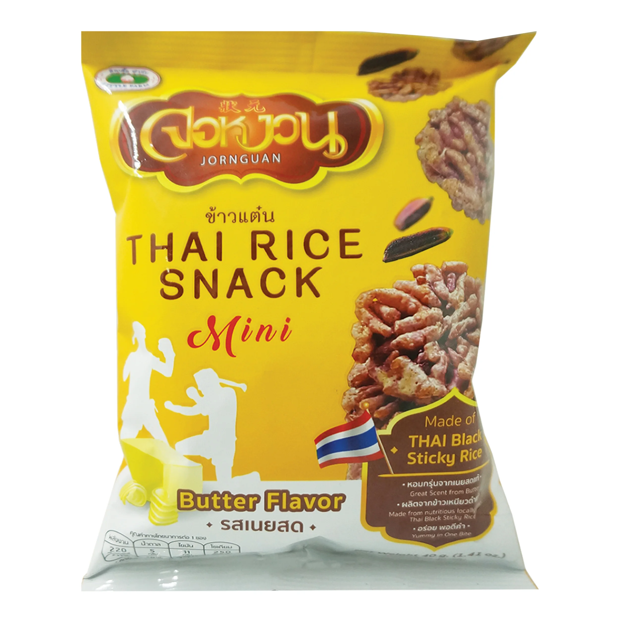 
Thai Rice Snack Crispy Butter flavour 40g Grain Snack 
