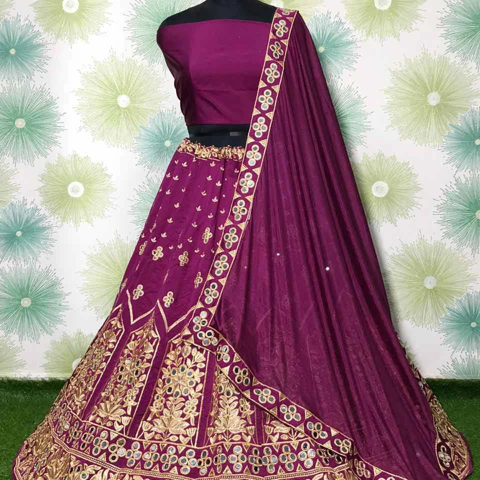 Most attractive look wedding wear heavy embroidery work designer lehenga choli with dupatta unstitched cheap low price wholesale