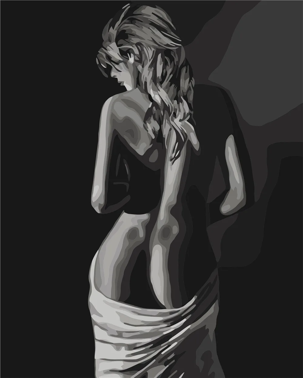 Paintido Wholesale DIY Digital Painting By Numbers Canvas Oil Paint For Adults Nude Back Christmas Decorations Gifts