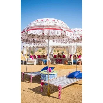 Garden Umbrellas in tribal embroideries from India- indian handmade traditional parasols