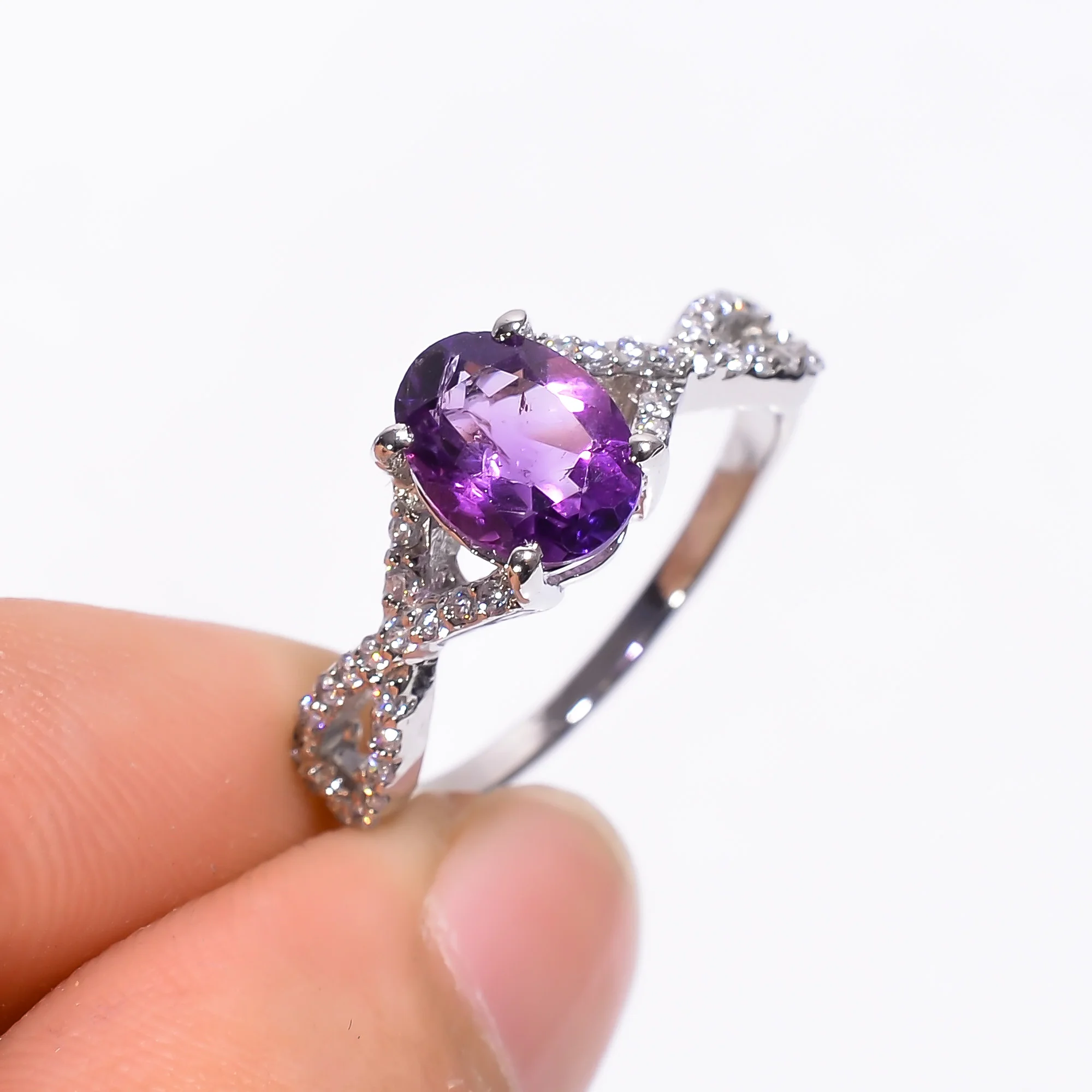 Кольца из натурального Луна с несколькими аметистами цитрином свадебные ювелирные украшения для женщин модные кольца 925 стерлингового серебра