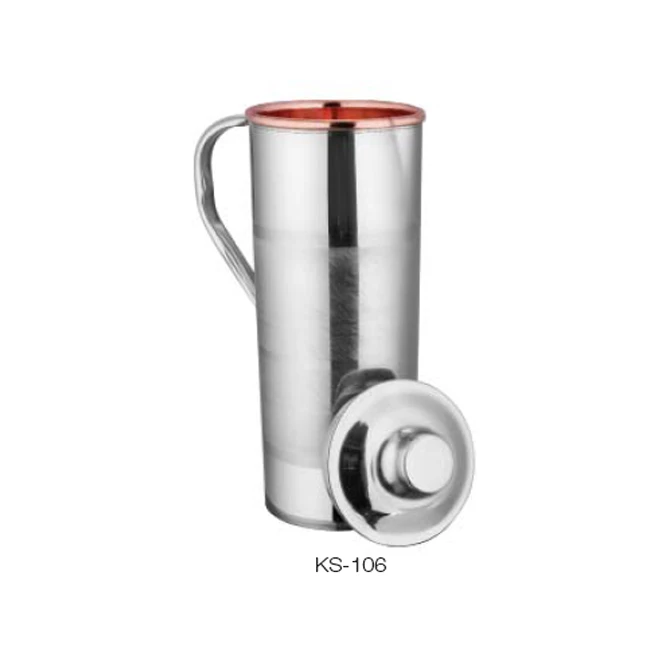 STAINLESS STEEL WATER JUG / JUG WITH LID / INDIAN JUG PITCHER WITH DECORATIVE ACCENTS FOR SALE IN WHOLESALE