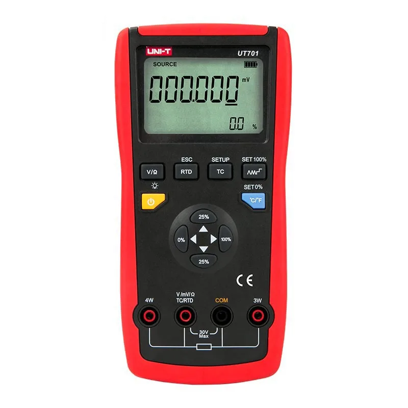 UNI-T UT701, одна функция температуры Калибратор с питанием от аккумуляторной батареи до 0.05% Выход точность 6-значный цифровой дисплей 10 регулятор температуры с термопарным весы