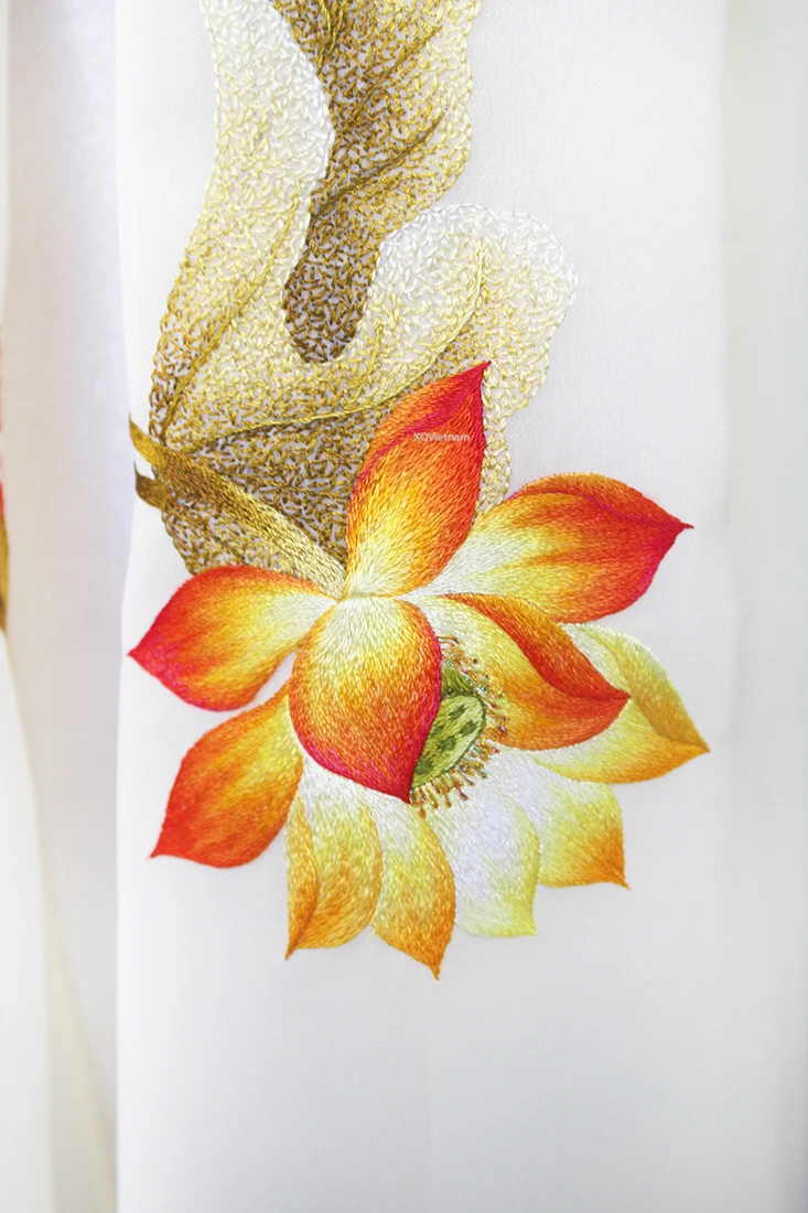 Оптовая продажа, Прямая поставка, аксессуары для ручной вышивки, прозрачный тканевый шарф с лотосом