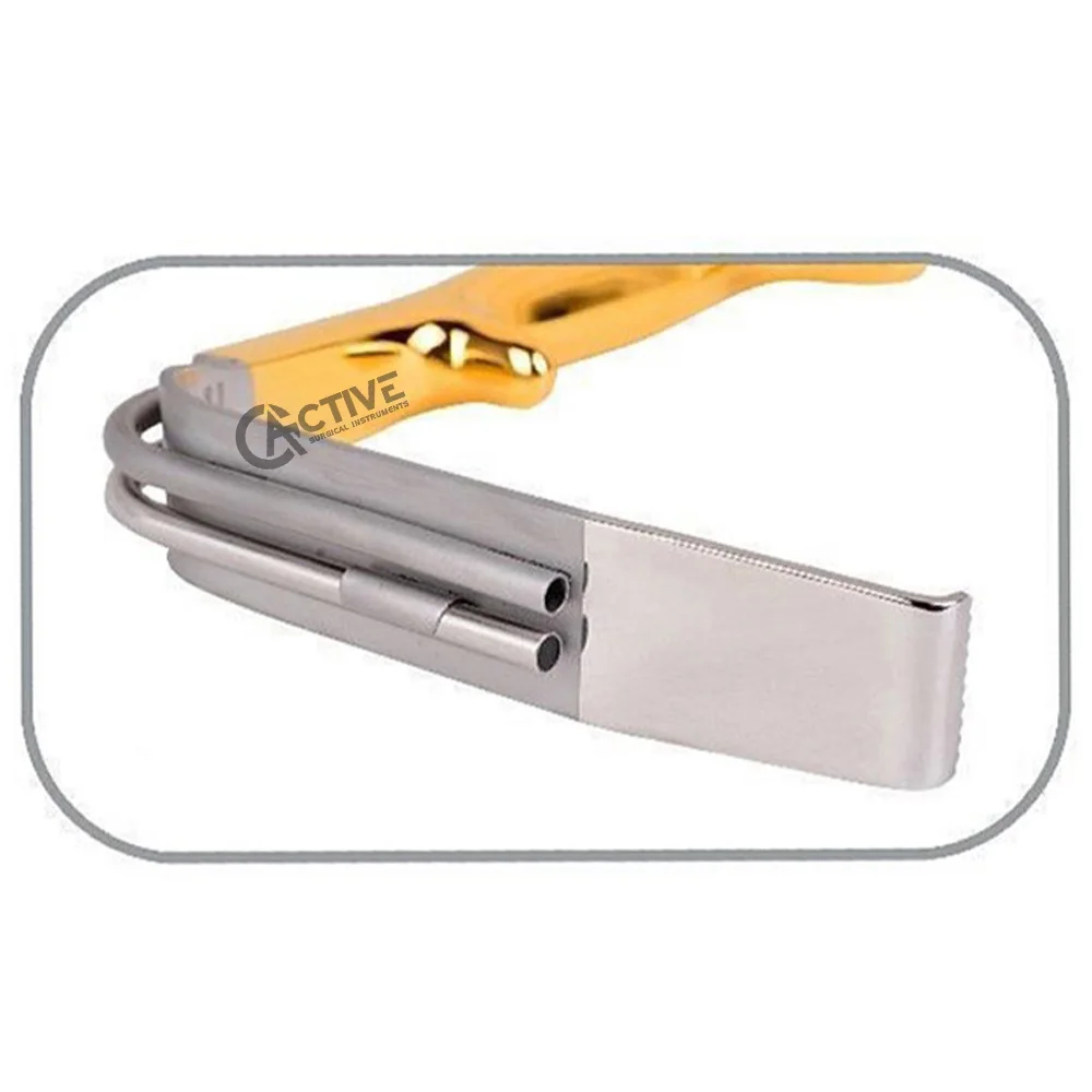 Tebbetts Breast Retractor Fiber Optic Teeth Blade - Suction Tube Gold Plated Plastic Surgery Instruments Wholesale Reusable