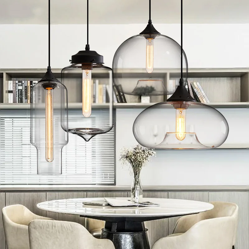 Colorful Glass Pendant Lamp 110V 220V Vintage Decorative Hanging Light