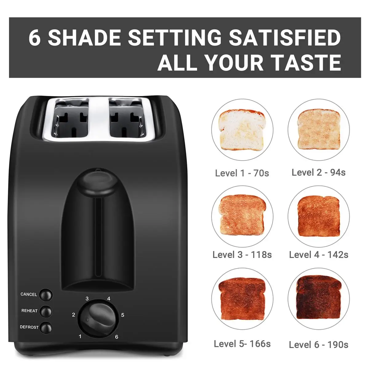 2 Slice Toaster Household Automatic Electric Bread Machine Multi-Function Toaster Breakfast Maker Convenience Breakfast Toaster