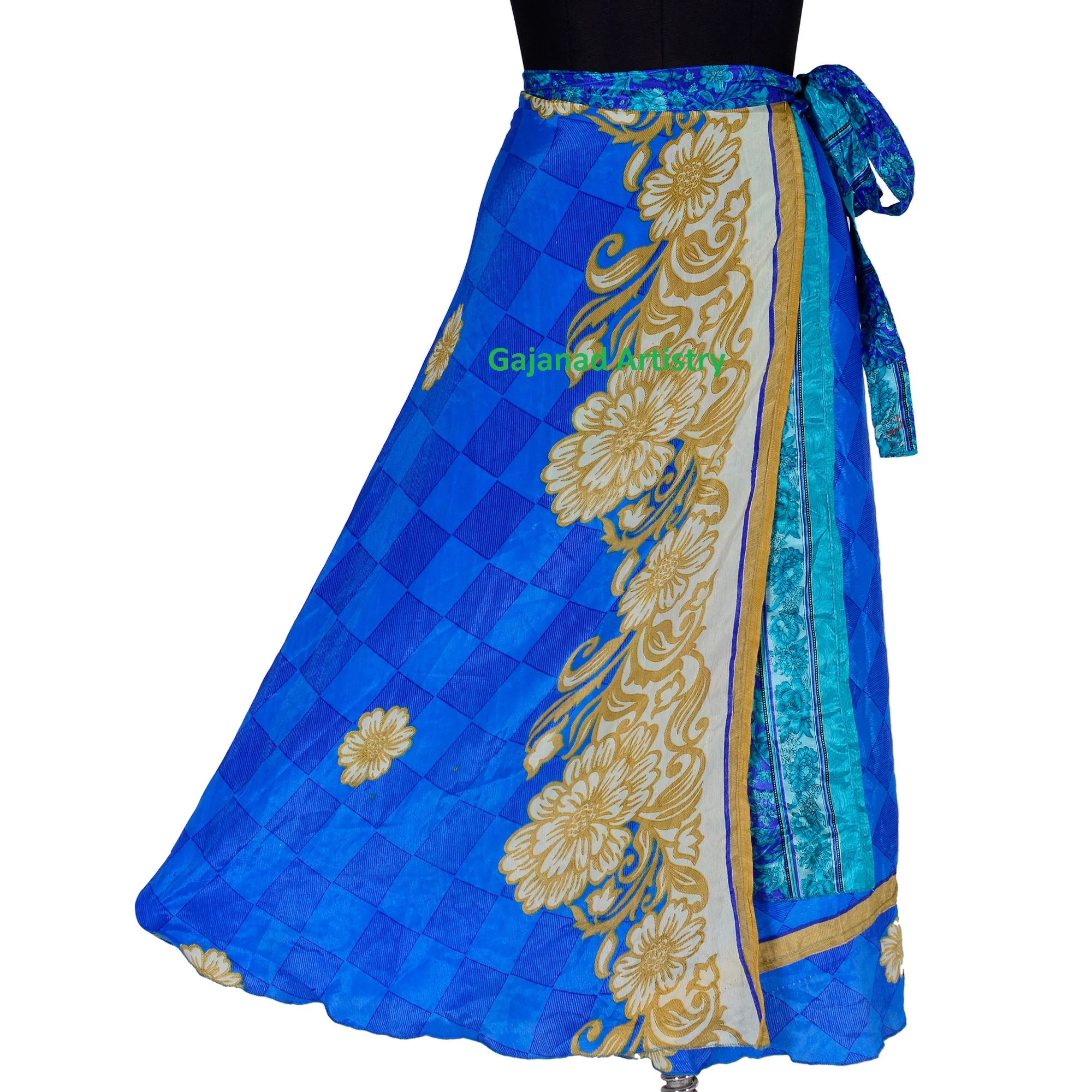 Vintage silk reversible long skirt Vintage  Silk Long  wrap around long  Silk sari long wrap skirt reversible women dress