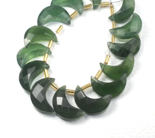 Натуральный Змеиный камень в форме Луны изготовление ювелирных изделий драгоценный ручной работы полированные драгоценные камни Просверленный