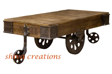 Винтажная промышленная металлическая деревянная мебель журнальный столик