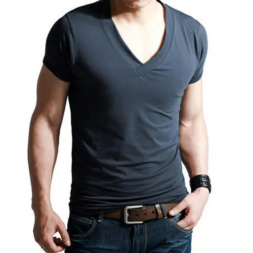 V-Neck New Arrival Short Sleeve High Quality Custom Design Export Oriented T Shirt For Men From Bangladesh