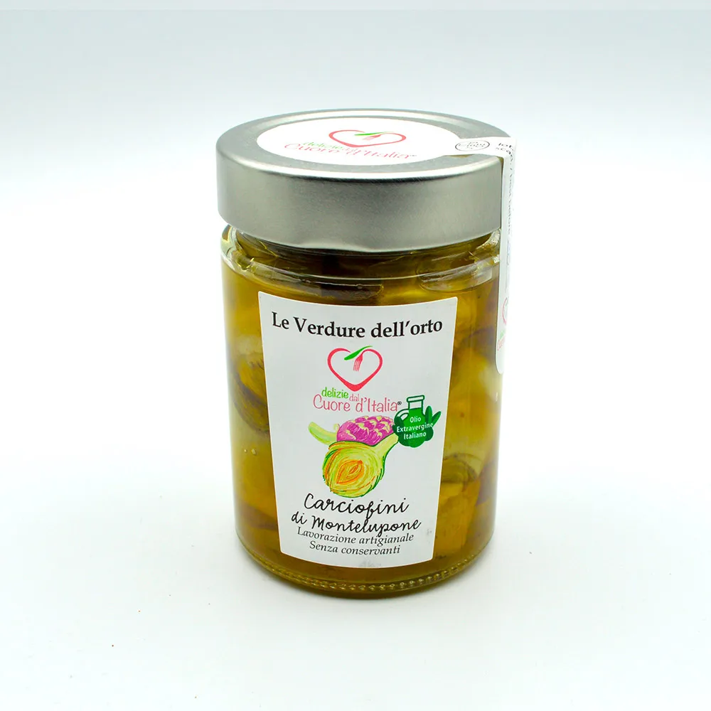 High Quality Italian Artichokes from Montelupone extra virgin olives oil  as entree as topping as ingredients ready to use glute