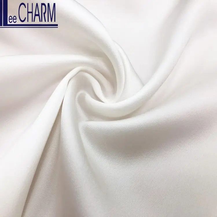 LCL004Y Taiwan 100% Polyester Soft Plain Elastic Stretch Draped Wedding Bridal Dress Charmeuse Satin Fabric