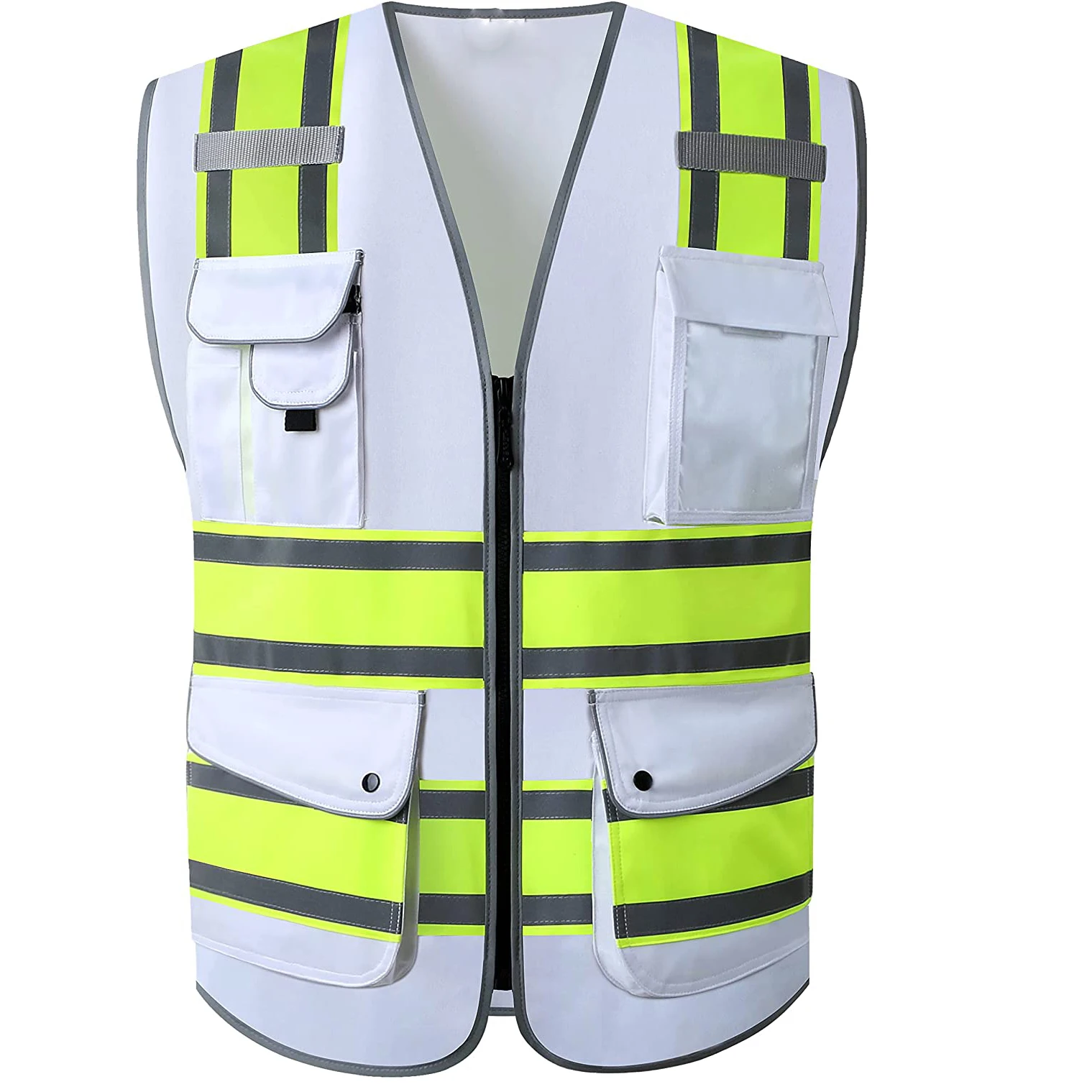 OEM Customized logo high visibility reflector construction work pockets reflective safety vest