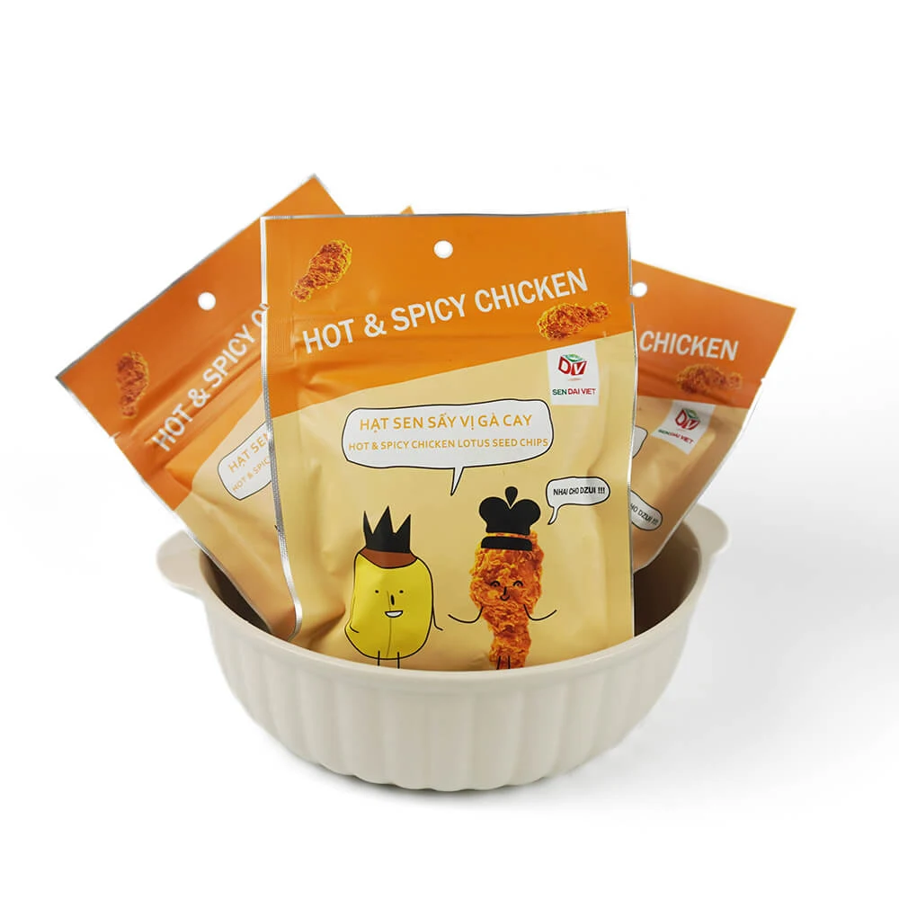 OEM Service Healthy Snack Chips Hot & Spicy Chicken Lotus Seeds Delicious and Crispy Seasoning Vegetable Snack