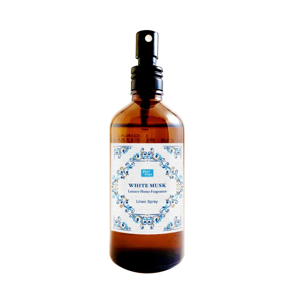 Private Label Natural Linen Spray Aromatic Air Freshener for Car Seats Furniture Curtain Bedding Pillow Linen 100ml Room Spray