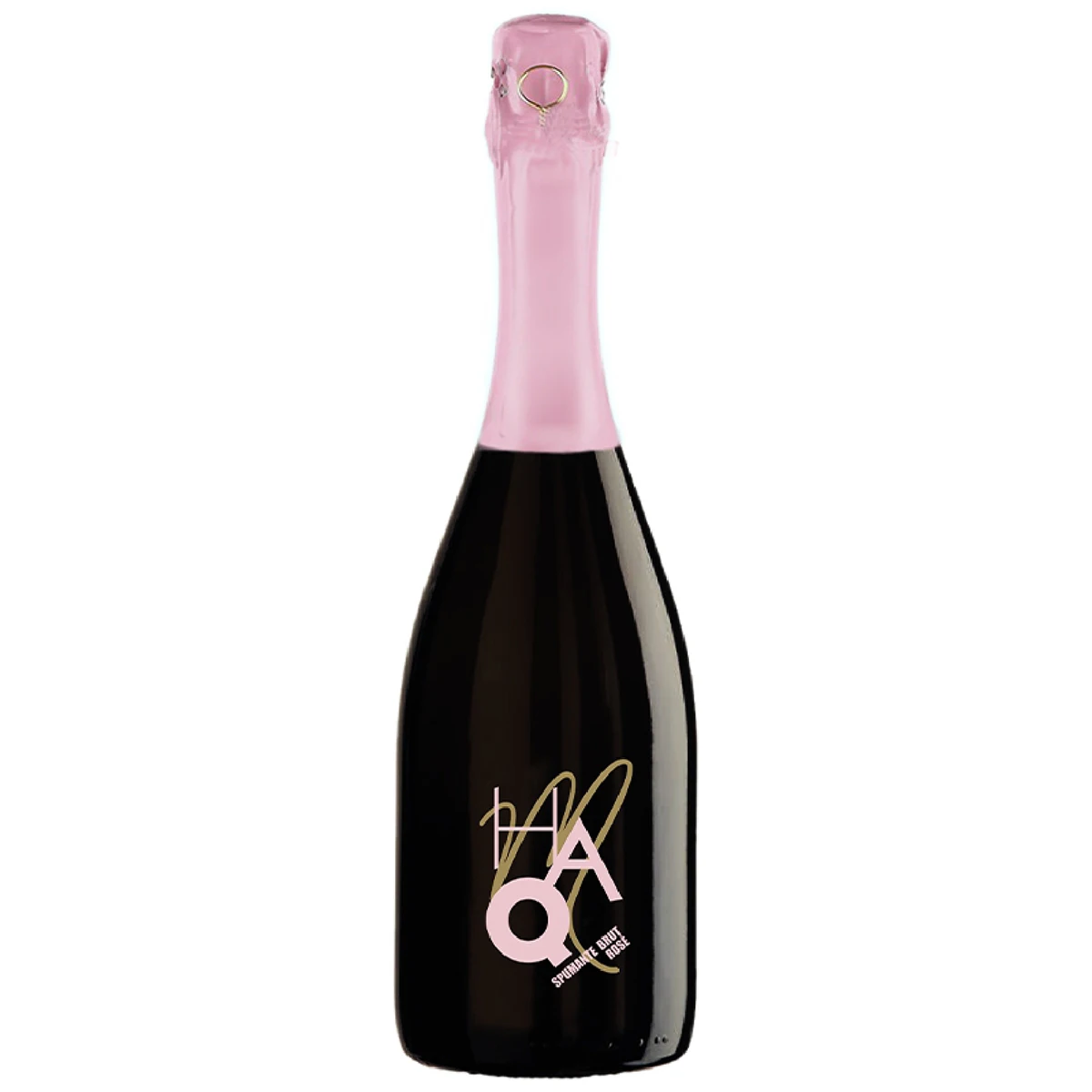 high quality italian sparkling dessert wine HAQ SPUMANTE ROSE has a beautifully  brillant rose color