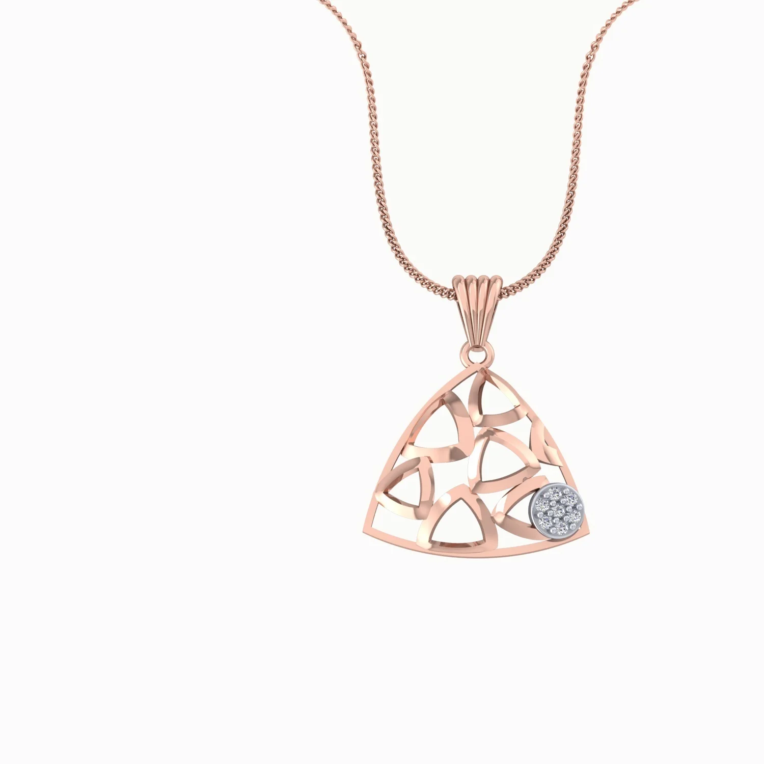 
Hanging Closed and Open Square Rectangle Pendants / Necklace With Real Pressed Triangle Shape 18k Gold Pendant 