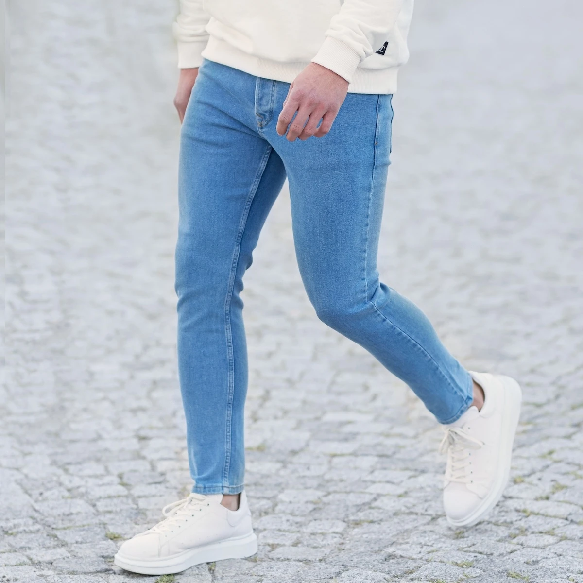 casual 100% cotton denim men basic skinny jeans in washed khaki man new style slim good best price wholesale offer trend 2020