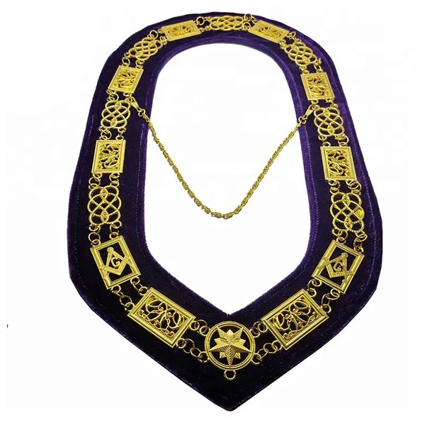 Wholesale Store Master Mason Blue lodge masonic chain collar With Rhinestone Collars Masonic Regalia Order Metal Chain Collar