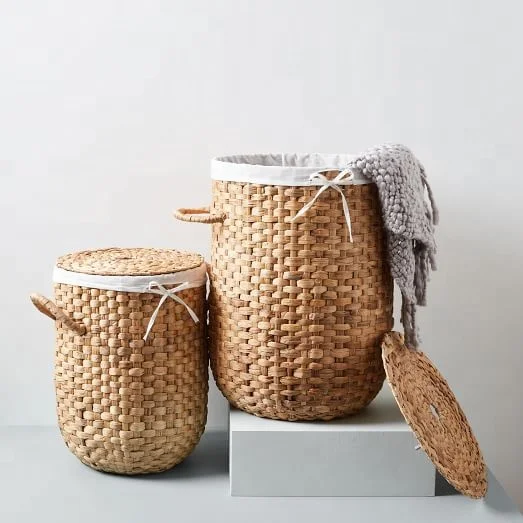 Nice design set of 4 foldable water hyacinth baskets foldable storage baskets from Vietnam