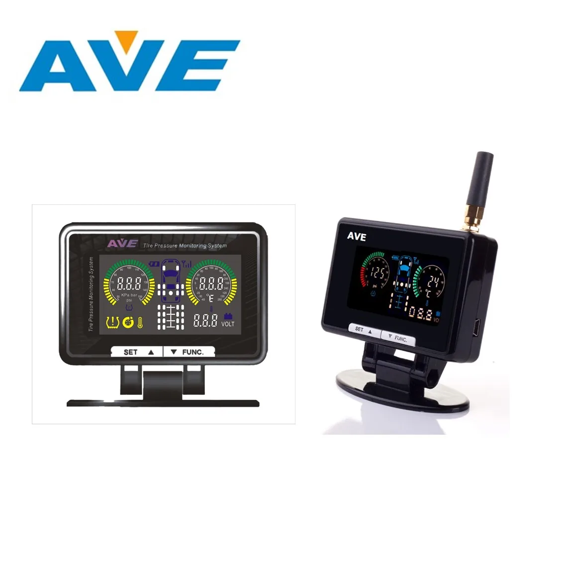 AVE TPMS Color LCD display 6 external sensors Tire Pressure Monitoring System/TPMS/RS232