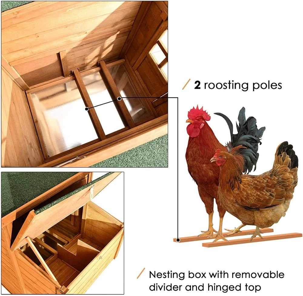 2020 New Pet Products Poultry Chicken Coops hen house with Peaked Roof