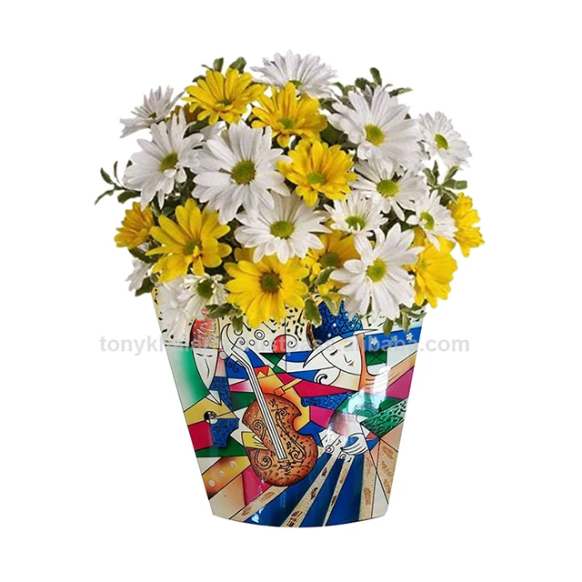 Классическое и художественное украшение ваза с длинным горлом лаковая для цветов LH-001 Всесезонная сделано во Вьетнаме