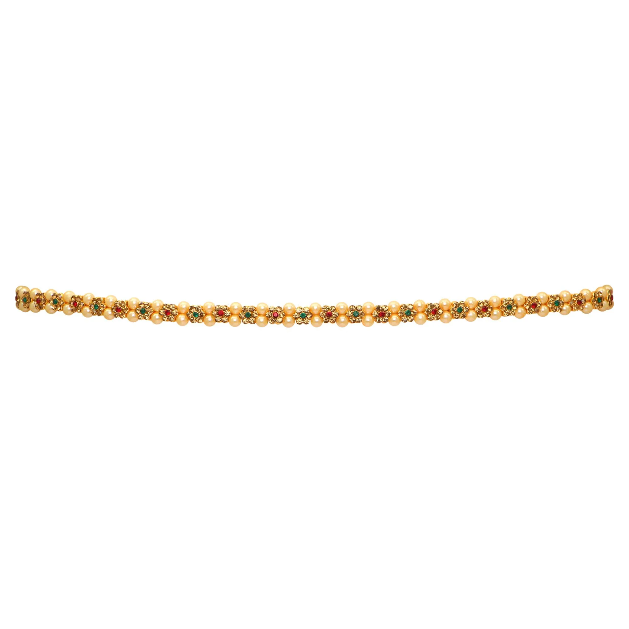 Glamorous Indian Jewelry Gold Color Glass Stone Kamarband