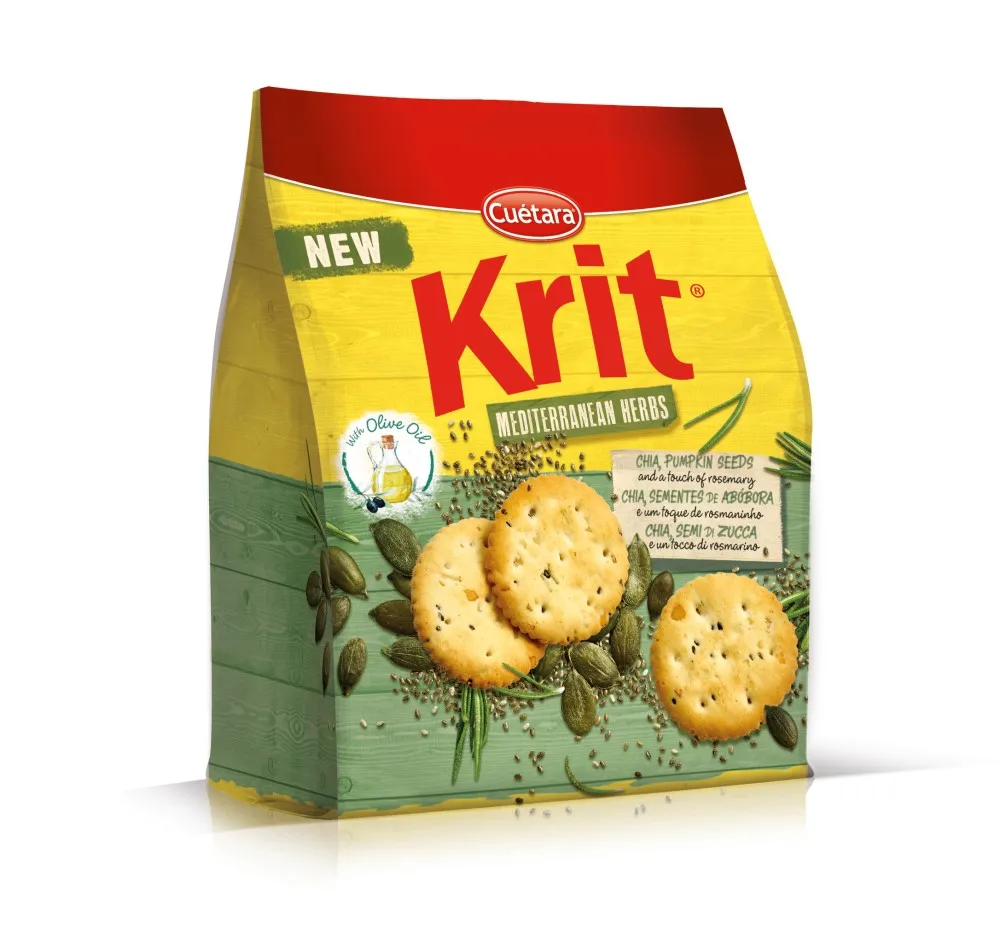 Krit salted crackers with chia, pumpkin seeds and a touch of rosemary, 150 g