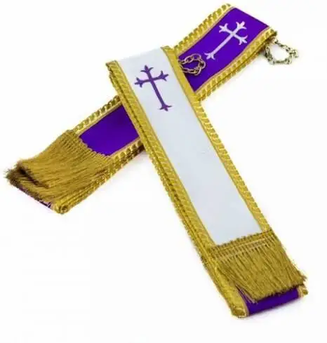 Best Quality Fabric Satin Church Priest Stoles / Custom Size Embroidery Church Stoles Catholic Overlay Stoles